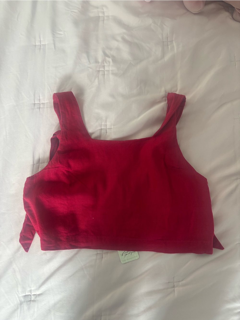 Free People Red Cropped Tank Top